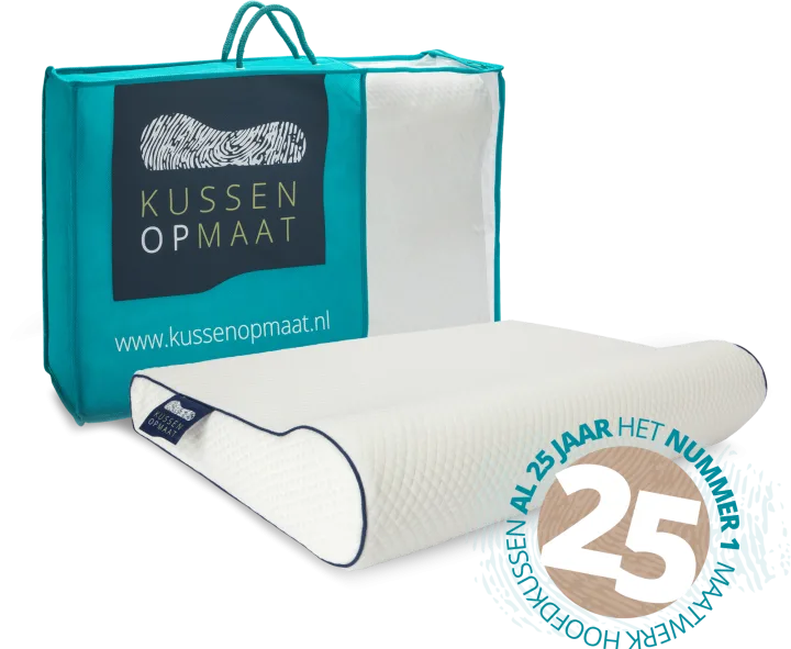 Maatwerk hoofdkussen van KussenOpMaat met reistas